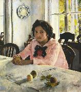 Girl with Peaches (nn02) Valentin Aleksandrovich Serov